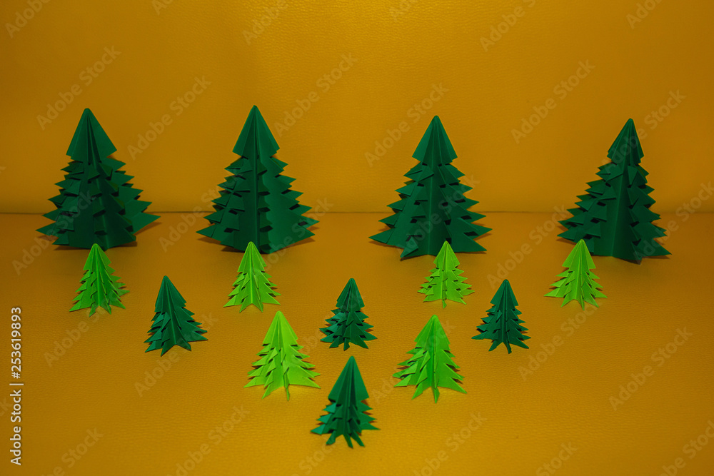 Obraz premium Decorative paper wood. On the eve of the celebration of christmas