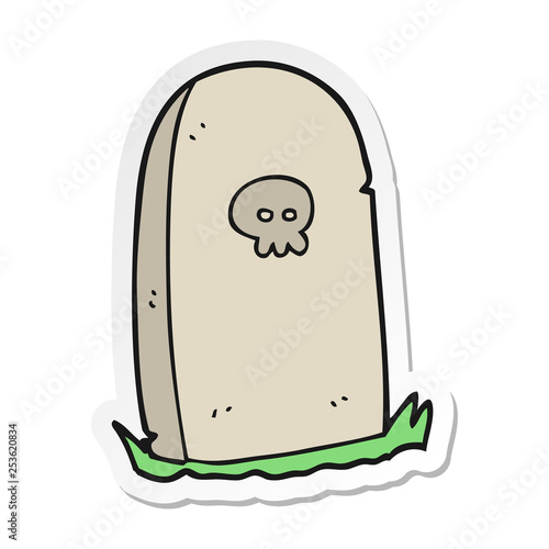 sticker of a cartoon grave
