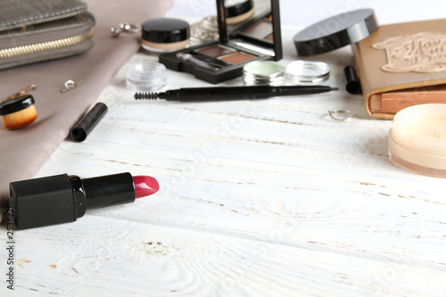 Background with decorative cosmetics photo