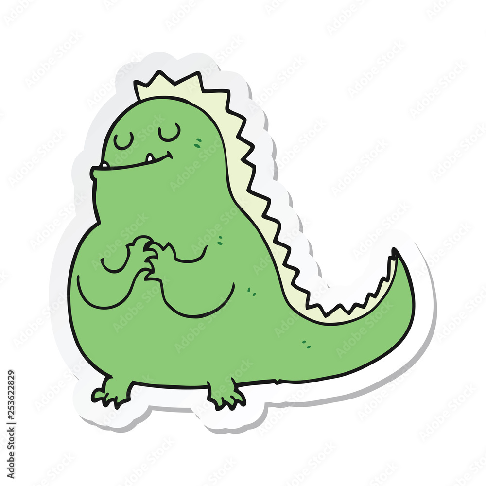 Fototapeta premium sticker of a cartoon dinosaur