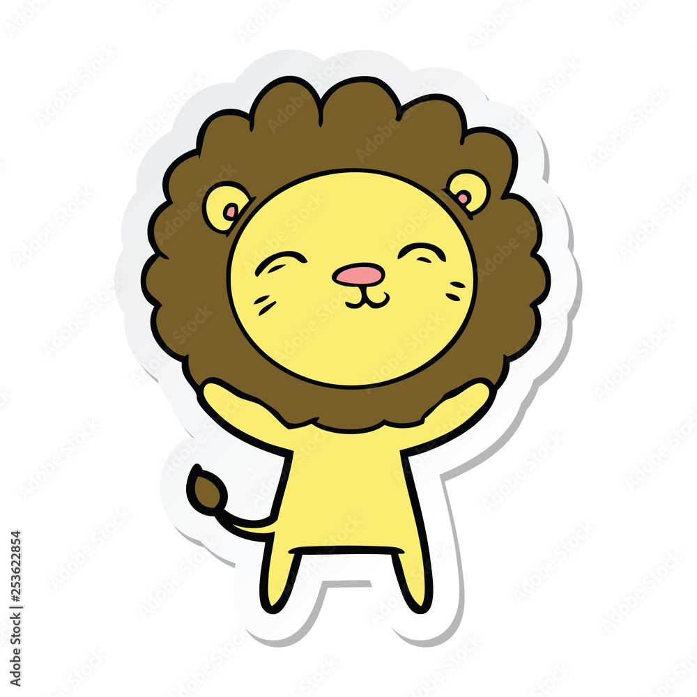 sticker of a cartoon lion sticker of a cartoon lion