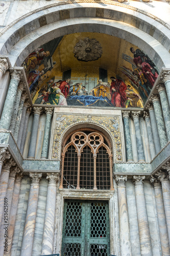Italy, Venice, St Mark's Basilica, LOW ANGLE VIEW OF ORNATE BUILDING