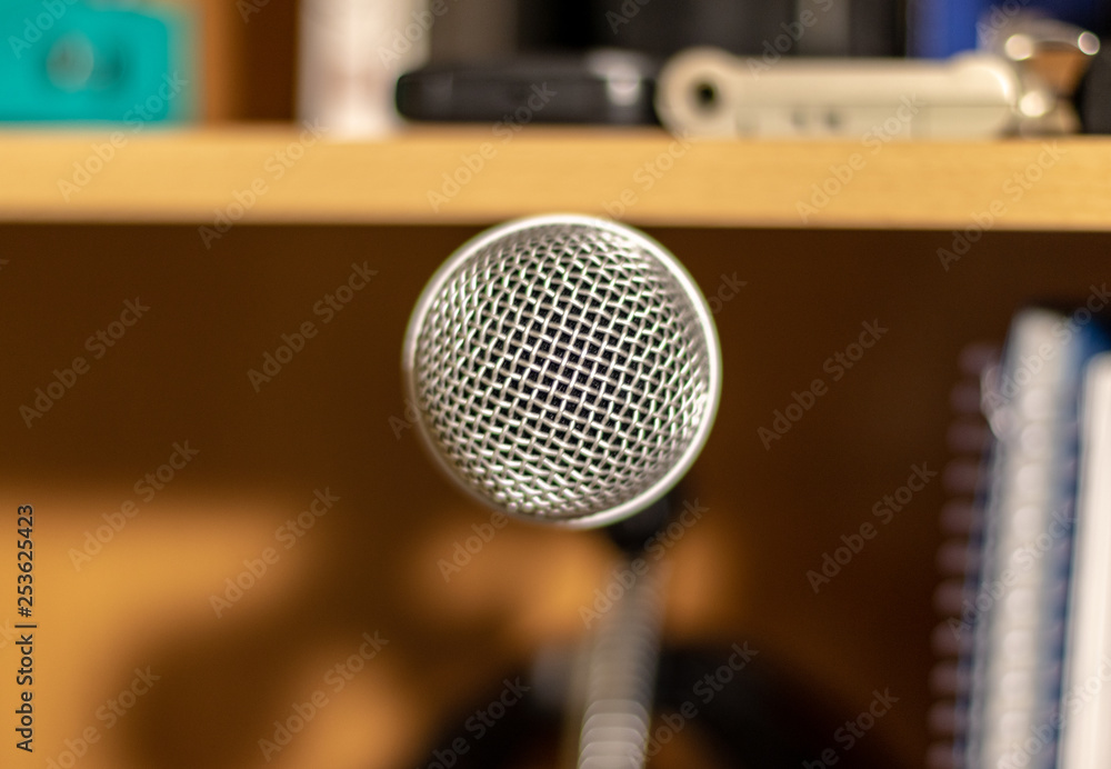 Close-up of a microphone in a music studio Close-up of a microphone in a music studio