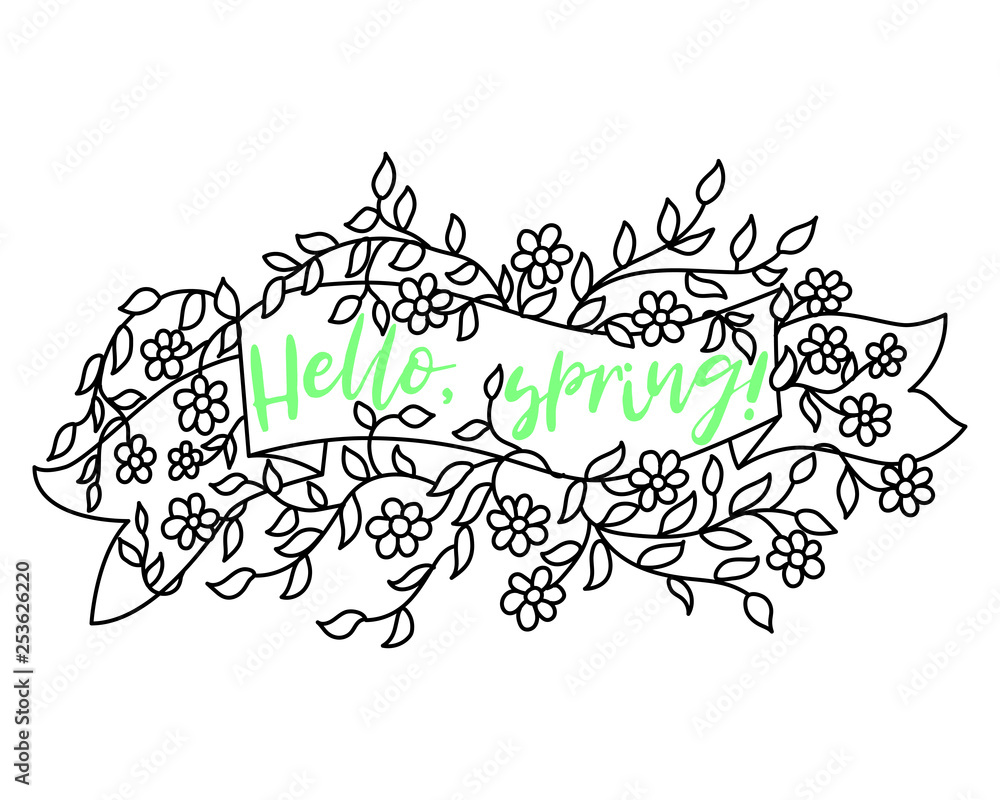 Spring banner sale design. Season sale vector label with flower. Spring floral background. Label ribbon tag. Sale poster template label. Happy spring day. Spring banner sale design. Season sale vector label with flower. Spring floral background. Label ribbon tag. Sale poster template label. Happy spring day.