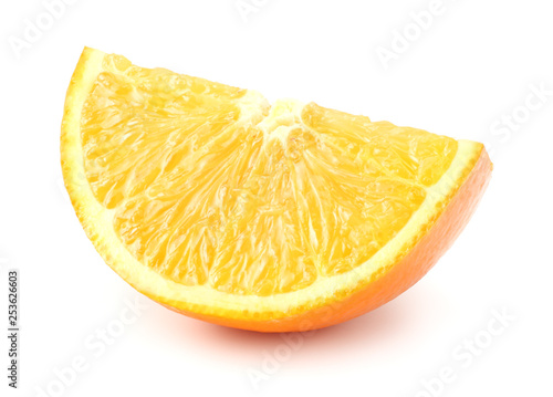 sliced orange isolated on white background. healthy food