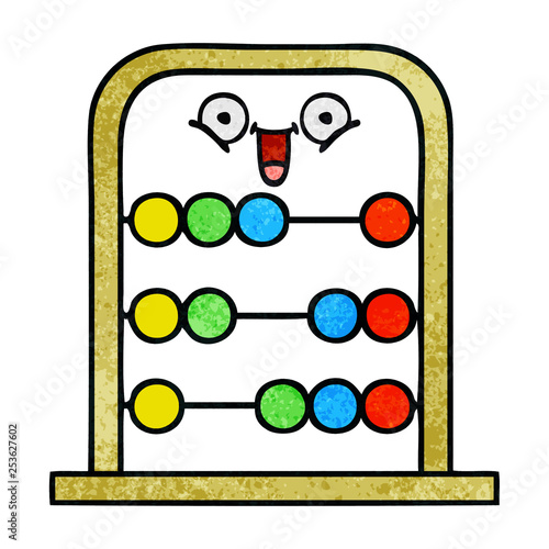 retro grunge texture cartoon abacus
