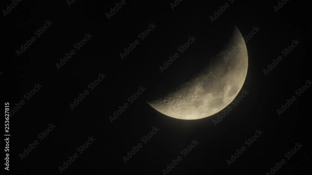 Moon in cloudy night sky Moon in cloudy night sky