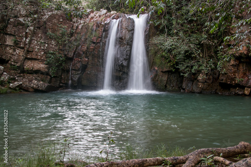 Bonito Waterfall in Chapada dos Veadeiros  in the State of Goias  Brazil