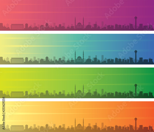 Ankara Multiple Color Gradient Skyline Banner