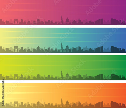 Chisinau Multiple Color Gradient Skyline Banner