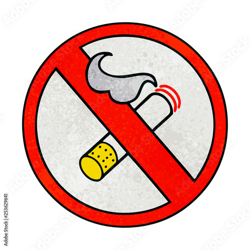 retro grunge texture cartoon no smoking allowed sign