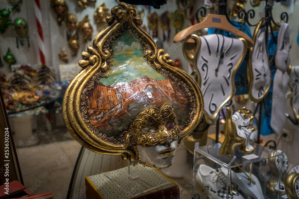 Fototapeta premium Italy, Venice, a close up of a Venetian mask