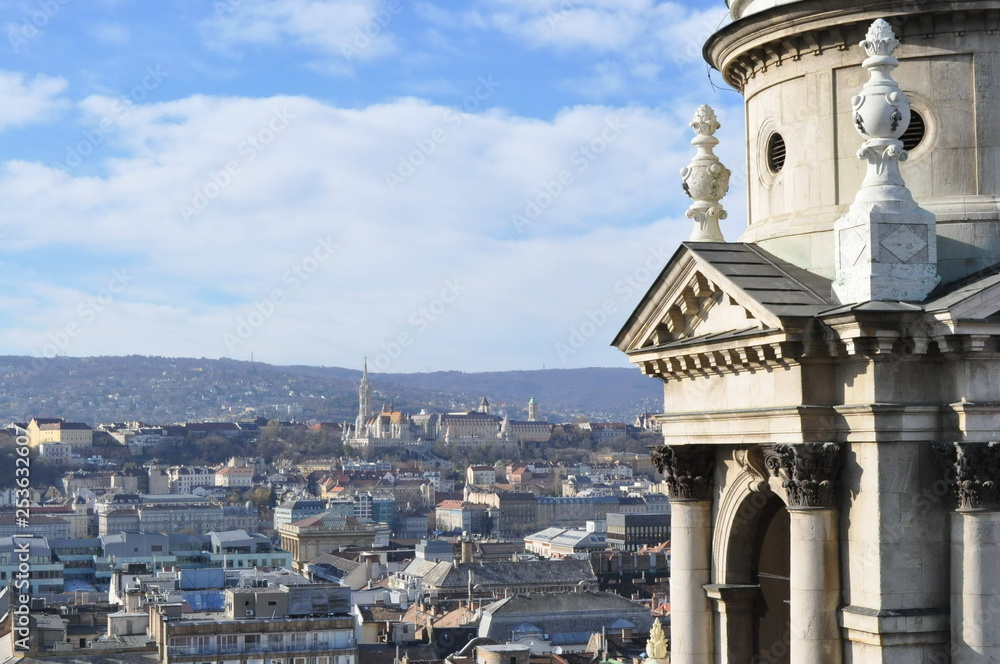 Obraz premium A View from Basilica Church in Budapest, Hungary