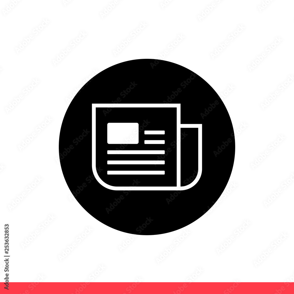 News vector icon, paper journal symbol. Simple, flat design for web or mobile app News vector icon, paper journal symbol. Simple, flat design for web or mobile app