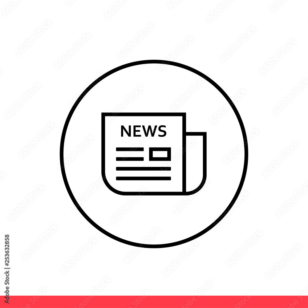 News vector icon, paper journal symbol. Simple, flat design for web or mobile app News vector icon, paper journal symbol. Simple, flat design for web or mobile app