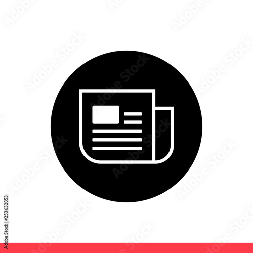 News vector icon  paper journal symbol. Simple  flat design for web or mobile app