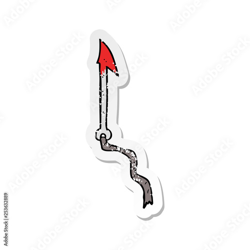 retro distressed sticker of a cartoon harpoon
