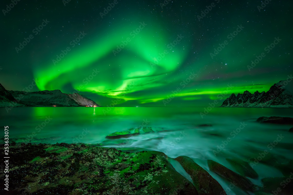Fototapeta premium Ersfjord aurora borealis