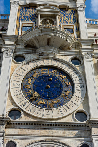 Italy, Venice, St Mark's Clocktower, LOW ANGLE VIEW OF CLOCK TOWER