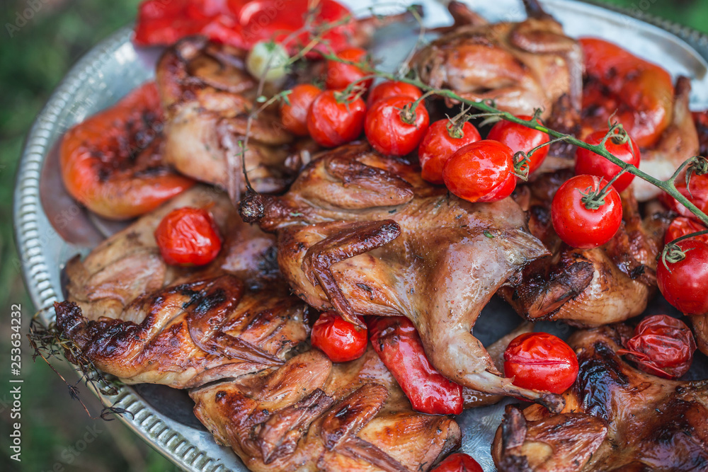 Grilled poultry quails Grilled poultry quails