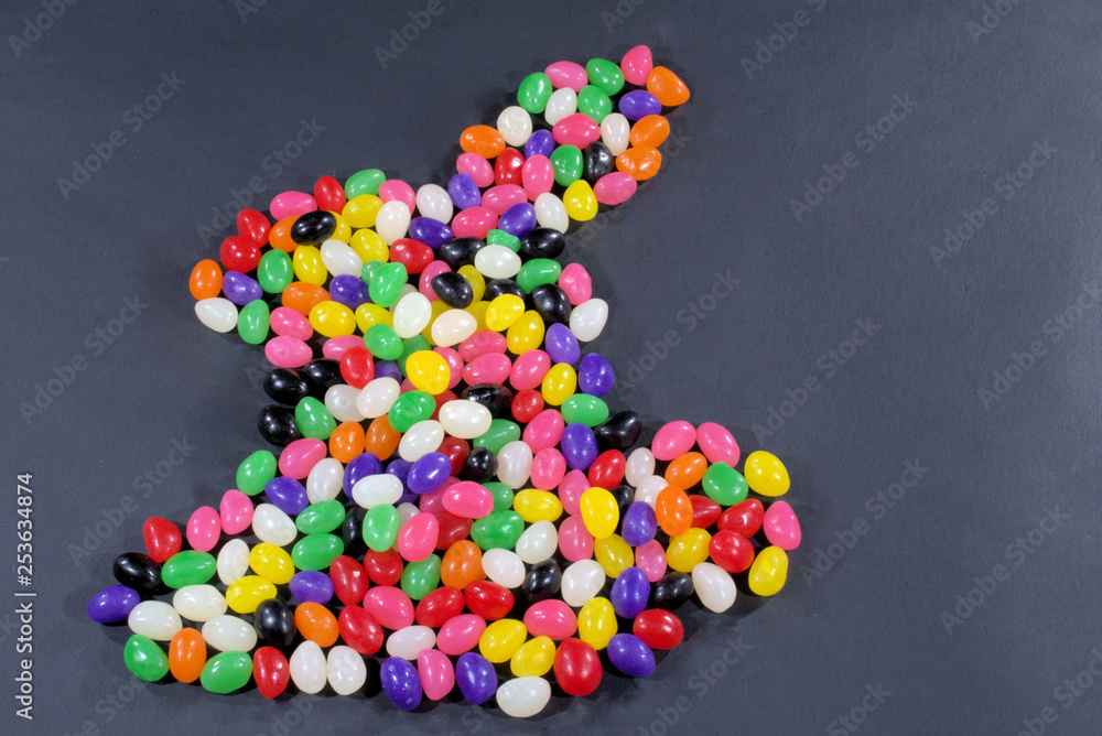 Bunny made of jelly beans Bunny made of jelly beans