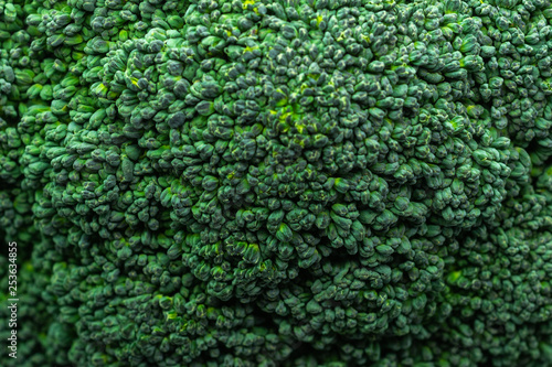 Vegetable texture, close-up of a broccoli plant.
