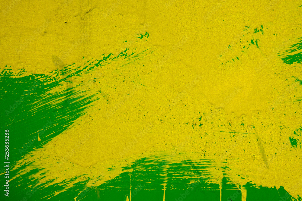 Wall Texture Stained Paint Yellow Green Color