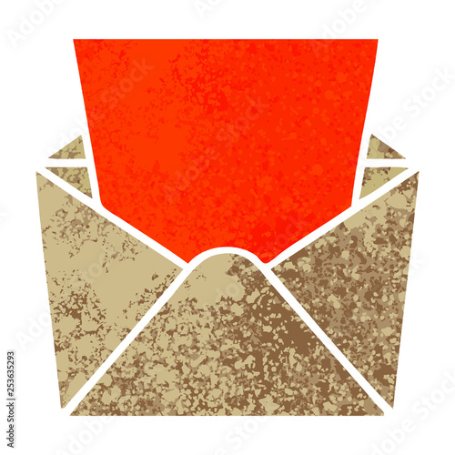 quirky retro illustration style cartoon letter and envelope