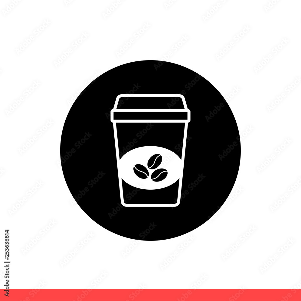 Coffee bottle vector icon, plastic case symbol. Simple, flat design for web or mobile app Coffee bottle vector icon, plastic case symbol. Simple, flat design for web or mobile app