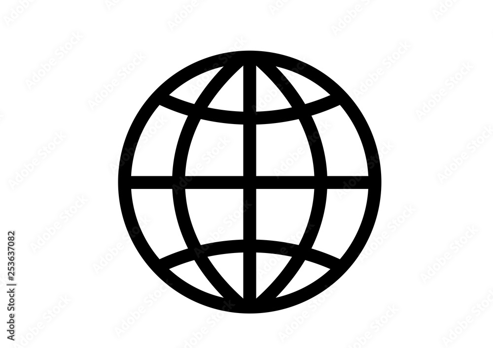 globe icon - planet earth sign globe icon - planet earth sign