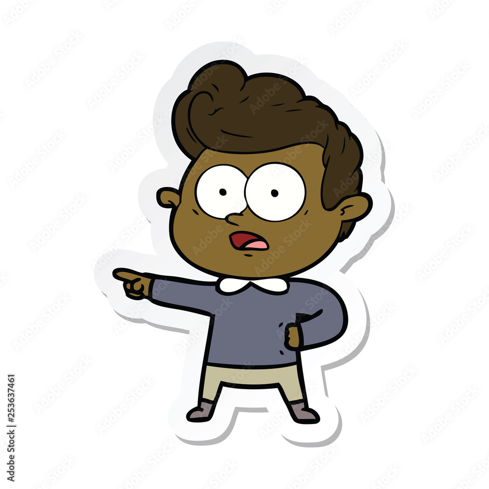 sticker of a cartoon staring man sticker of a cartoon staring man