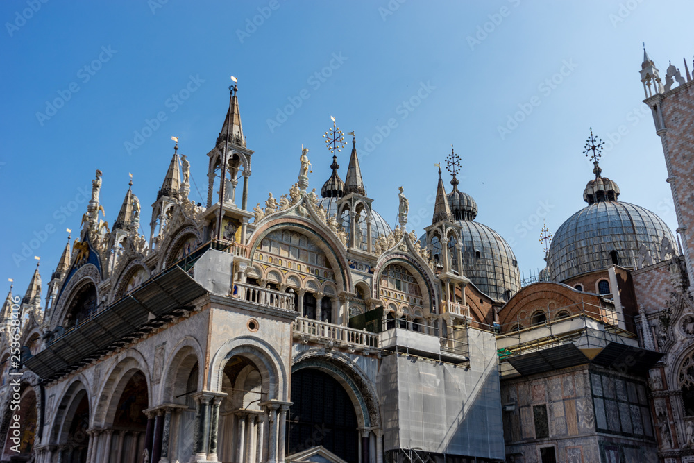 Italy, Venice, Piazza San Marco, LOW ANGLE VIEW OF CATHEDRAL AGAINST SKY