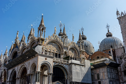 Italy, Venice, Piazza San Marco, LOW ANGLE VIEW OF CATHEDRAL AGAINST SKY © SkandaRamana