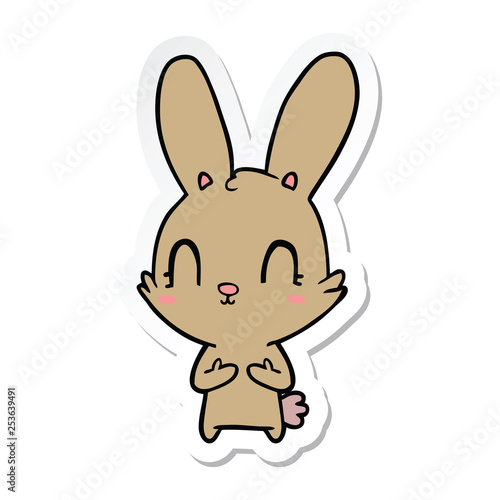 sticker of a cute cartoon rabbit © lineartestpilot
