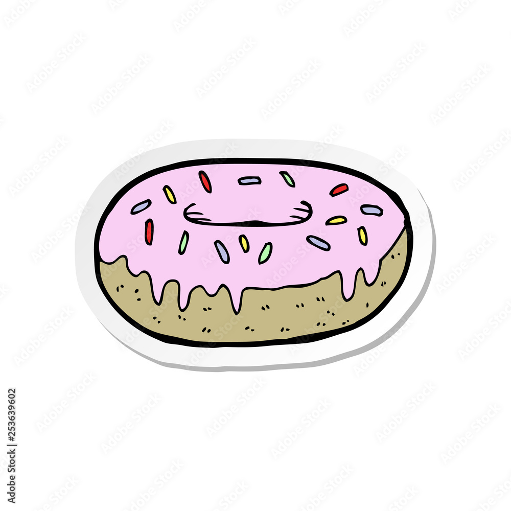 sticker of a cartoon donut sticker of a cartoon donut
