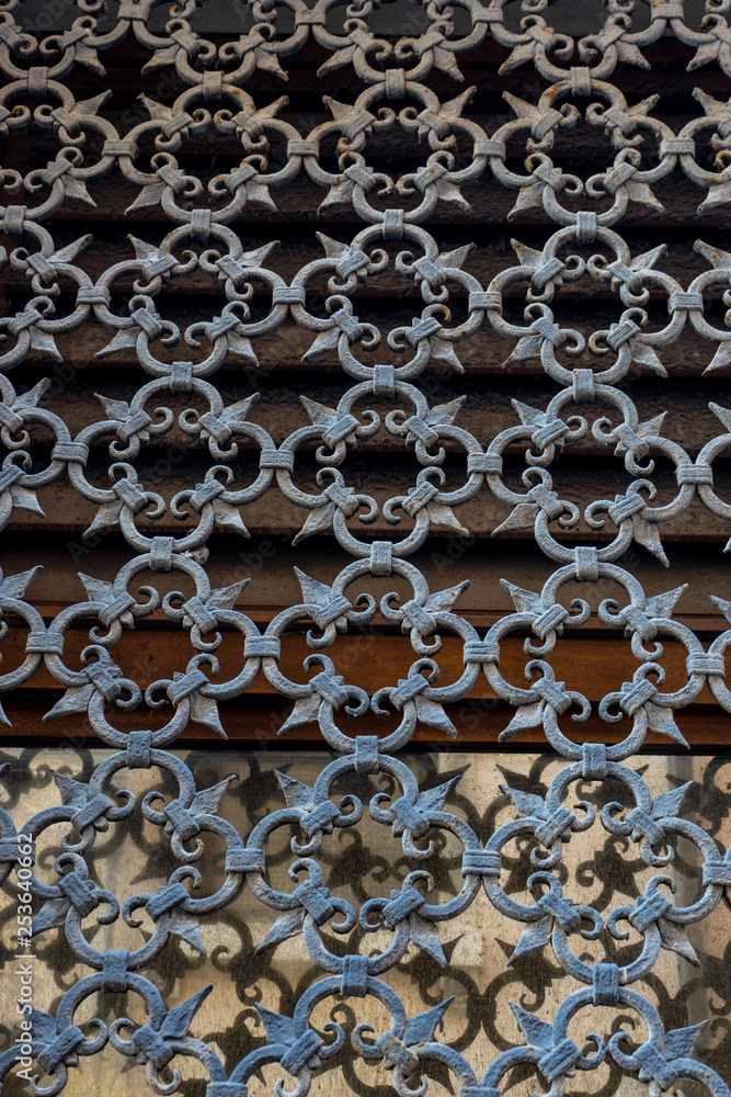 Italy, Venice, a chain link fence