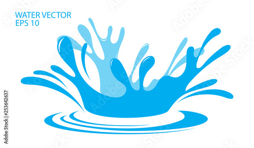 Water. Splash and spray. Vector image.