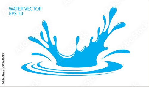 Water. Splash and spray. Vector image.