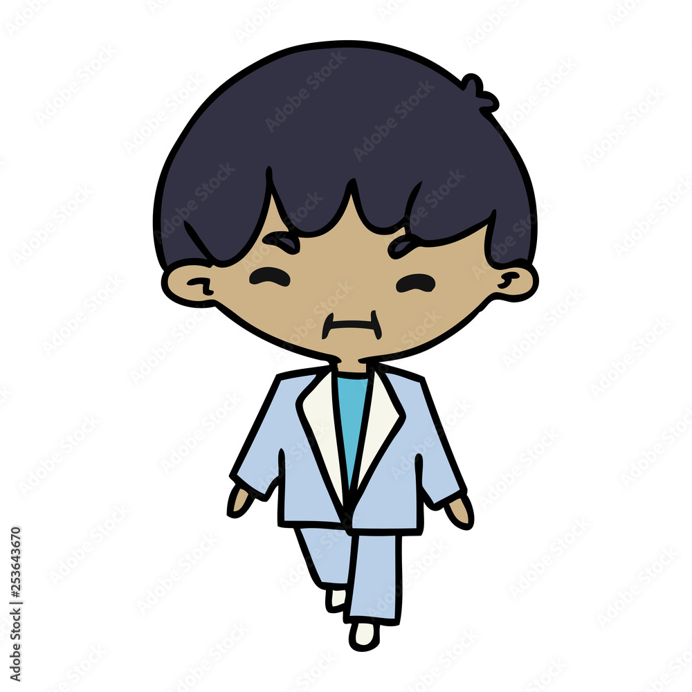 cartoon kawaii cute boy in suit