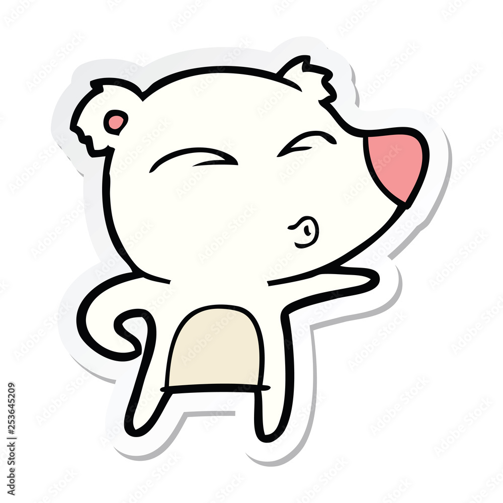 Fototapeta premium sticker of a cartoon explaining polar bear