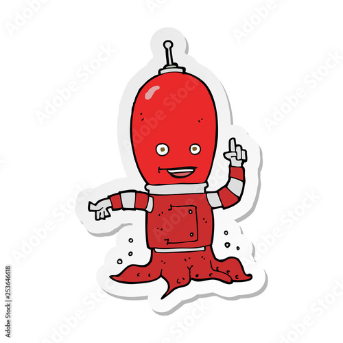 sticker of a cartoon alien spaceman