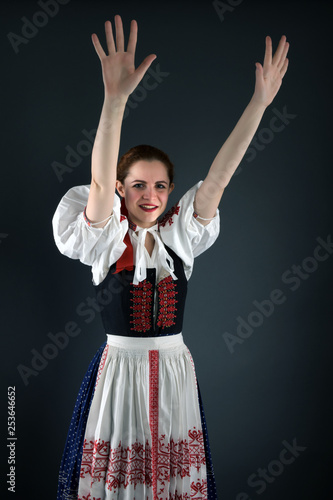 Slovak folklore. Slovakian folklore girl.