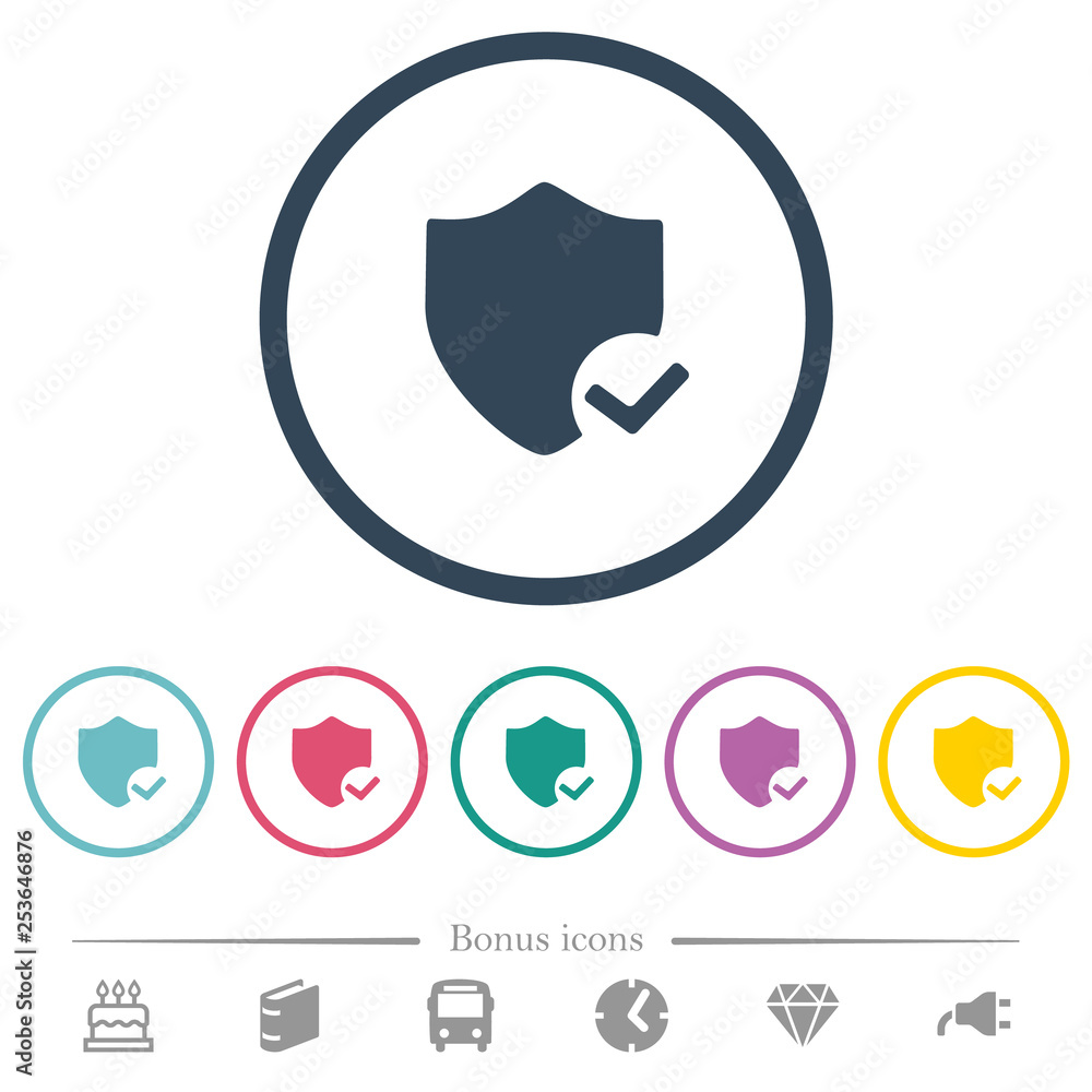 Protection ok flat color icons in round outlines Protection ok flat color icons in round outlines