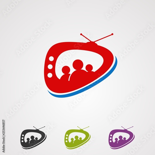 family show monitor logo vector, icon, element, and template for company
