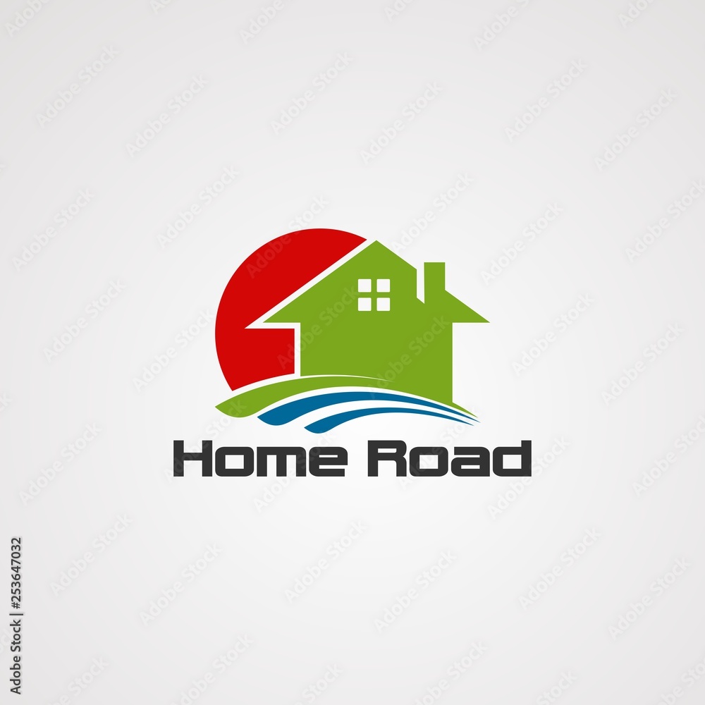 Fototapeta premium home road logo vector, icon, element, and template for company