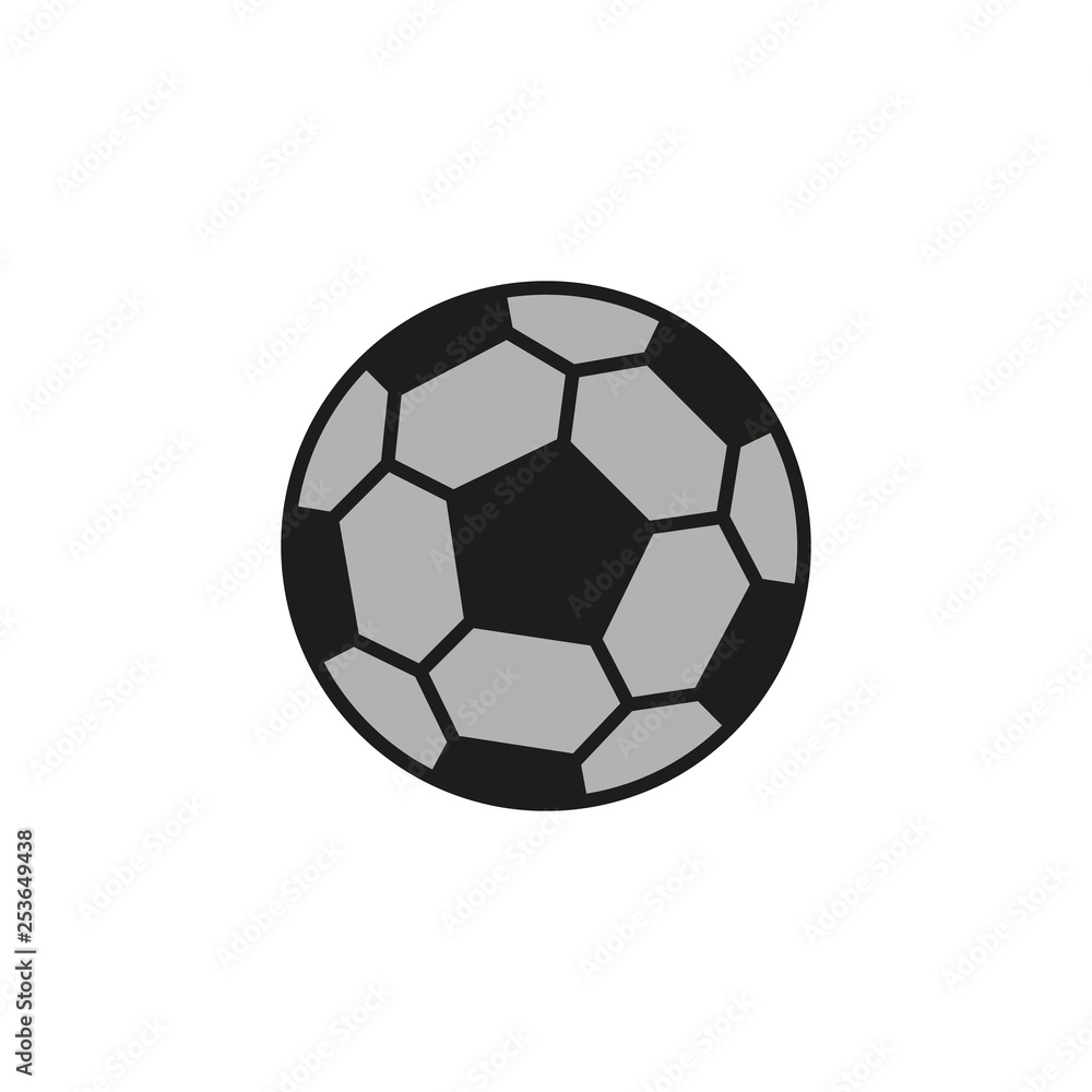 Soccer ball icon. Flat vector illustration in black on white background. Soccer ball icon. Flat vector illustration in black on white background.