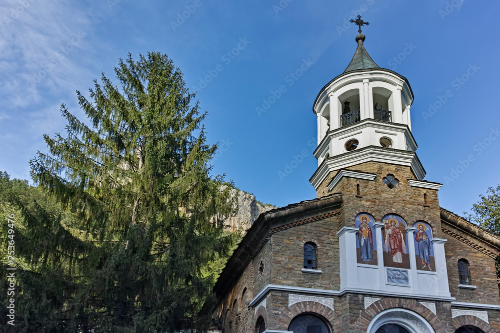 Fototapeta premium DRYANOVO MONASTERY, BULGARIA - JULY 6, 2018: Nineteenth century Dryanovo Monastery St. Archangel Michael, Gabrovo region, Bulgaria