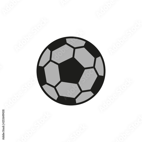 Fototapeta Naklejka Na Ścianę i Meble -  Soccer ball icon. Flat vector illustration in black on white background.