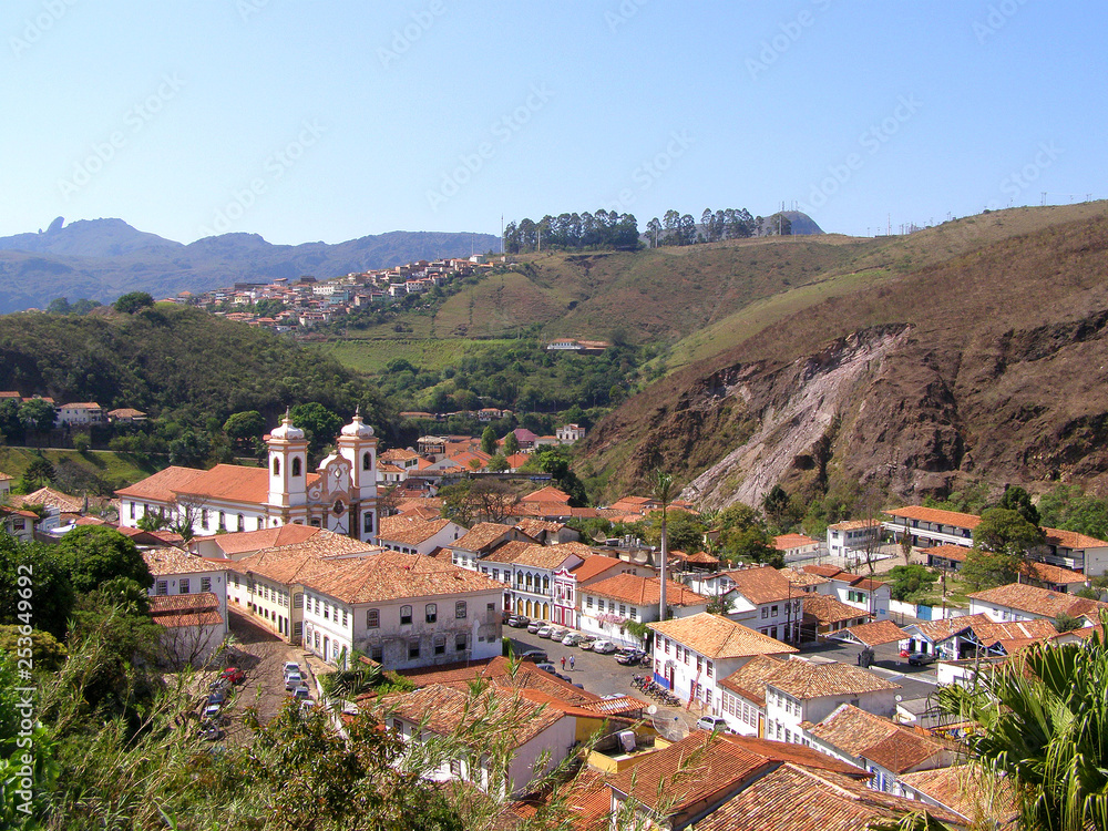 View of historic city Ouro Preto, UNESCO World Heritage Site, Minas Gerais,
