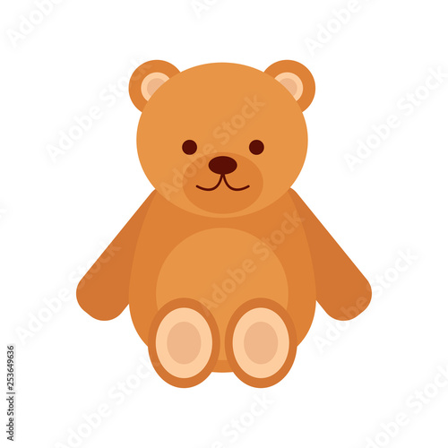 Teddy bear. Toy teddy bear. Toy. White background. Vector illustration. EPS 10.